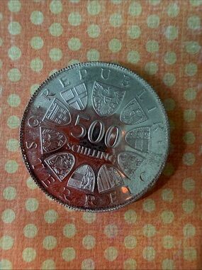 500 Schilling Austrian Commemorative Coin - Silver Tone